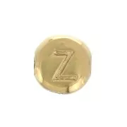 6mm Round alphabet letter bead - Z - Gold plated 3 micron x1