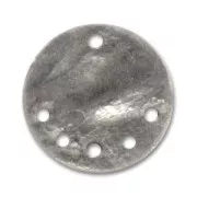 Crumbled sequin Spacer 15mm Old silver tone x1