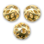 Fine gold plated 6 mm filigree balls x10|raw }}