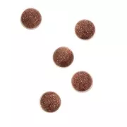 4mm Small round cabochons - Gold Stone - Imitation Sun Stone x5
