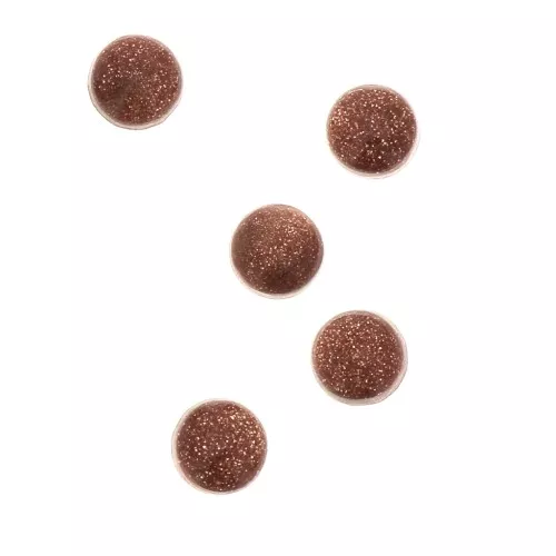 4mm Small round cabochons - Gold Stone - Imitation Sun Stone x5