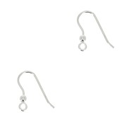 16.5mm 925 Sterling Silver ball earwires x2|raw }}