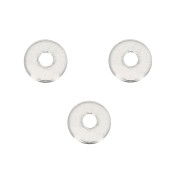 4mm 925 Sterling Silver Heishi beads - flat discs with hole x6