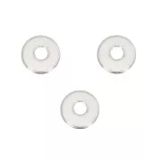 4mm 925 Sterling Silver Heishi beads - flat discs with hole x6