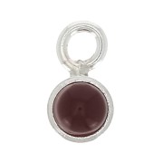 925 Sterling Silver Mini round pendant for 3 mm flat back cabochon x1
