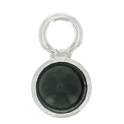 925 Sterling Silver Mini round pendant for 4 mm flat back cabochon x1