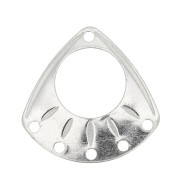 19.5mm 925 Sterling Silver connector - ethnic triangle with 6 holes x1