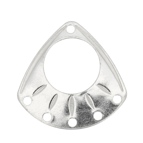 19.5mm 925 Sterling Silver connector - ethnic triangle with 6 holes x1