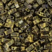 5x2.3x1.9mm Miyuki Half Tila Beads HTL-4519 - Opaque Dark Yellow Picasso x10g
