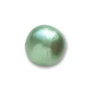 Paper round bead 16mm pearly Light Green x1