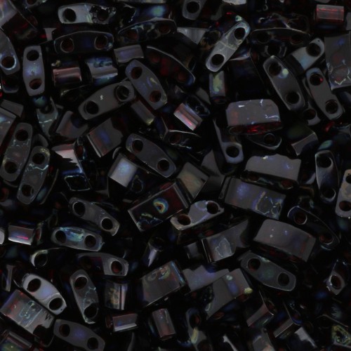 5x2.3x1.9mm Miyuki Half Tila Beads HTL-4504 - Transparent Ruby Picasso x10g