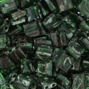 Miyuki Tila Beads 5x5x1.9 mm TL-4507 - Transparent Green Picasso x10g