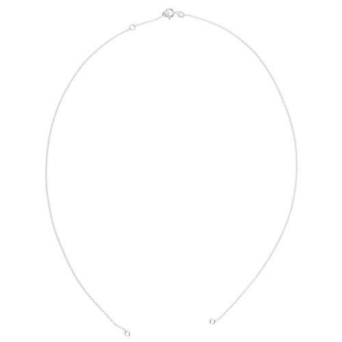 45cm 925 Sterling Silver cable Mesh choker with open ring for spacer x1