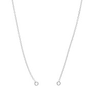 45cm 925 Sterling Silver cable Mesh choker with open ring for spacer x1