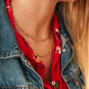 3.65mm Rectangle mesh choker - Gold Plated 3 microns x1