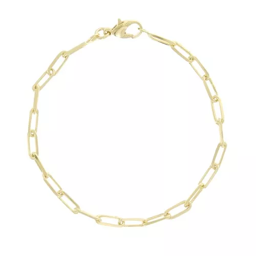 3.8 mm rectangle mesh bracelet - 3 microns gold plated x19cm