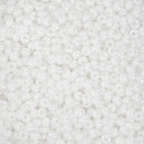 Preciosa 11/0 2 mm Seed Beads - Chalkwhite Sfinx x20g