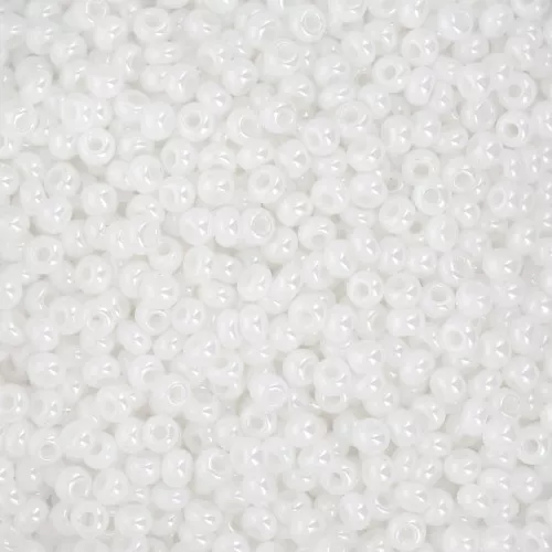 Preciosa 11/0 2 mm Seed Beads - Chalkwhite Sfinx x20g