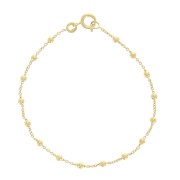 2.5mm Ball trace figaro (1x1) 18cm bracelet - Gold Plated 3 microns x1|raw }}