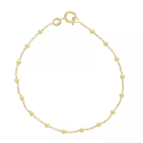 2.5mm Ball trace figaro (1x1) 18cm bracelet - Gold Plated 3 microns x1