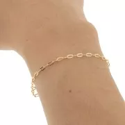 2.2mm Oval cable mesh chain - 3 micron Gold plated x 50cm