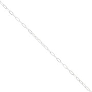 2.7mm 925 Sterling Silver oval cable mesh chain x50cm