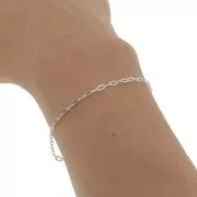 2.7mm 925 Sterling Silver oval cable mesh chain x50cm