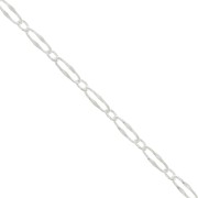 2.85mm 925 Sterling Silver Alternating fancy mesh chain x50cm