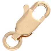 12 mm long lobster clasp with open ring - 3-micron gold-plated x1