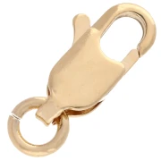 12 mm long lobster clasp with open ring - 3-micron gold-plated x1