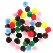 Synthetic pompoms  7mm Mix x100