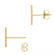 10mm Gold filled T-shape bar earstuds x2