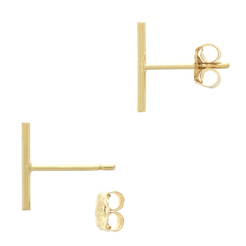 10mm Gold filled T-shape bar earstuds x2