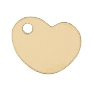 7x8mm Heart Charm - Gold filled x1