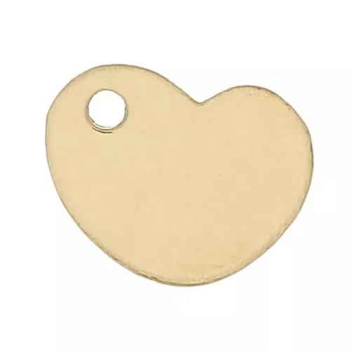 7x8mm Heart Charm - Gold filled x1