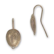 Oval ear hooks 16x11 mm with closed ring - bronze x2