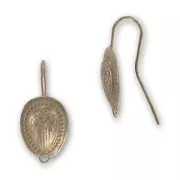 Oval ear hooks 16x11 mm with closed ring - bronze x2