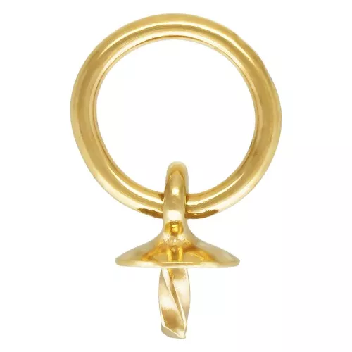 Gold Filled pendant caps/holder for 4 - 6 mm half-drilled bead x1