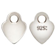 4.5x3.5mm 925 Sterling Silver Mini heart charms x4|raw }}