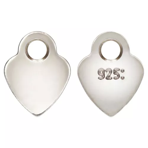4.5x3.5mm 925 Sterling Silver Mini heart charms x4