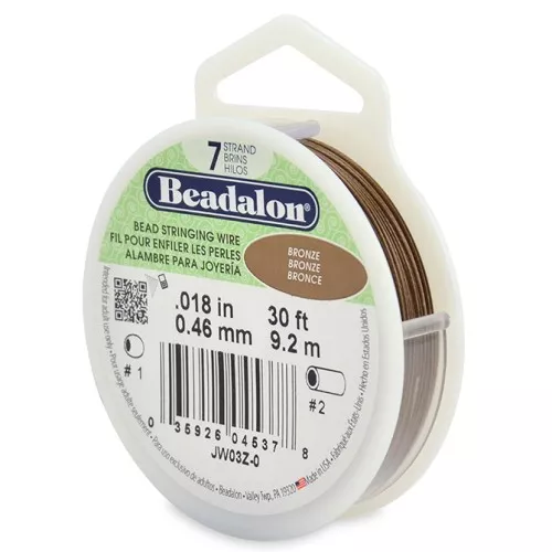 Beading wire Brass tone 7 strands 0.46 mm x9.2 m
