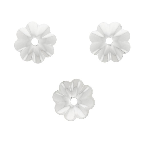 5mm 925 Sterling Silver Flower bead caps x10