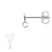 925 Sterling Silver 3.5mm Round earstuds with open ring x2