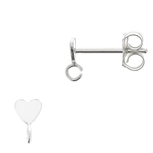 925 Sterling Silver 3.5mm Round earstuds with open ring x2