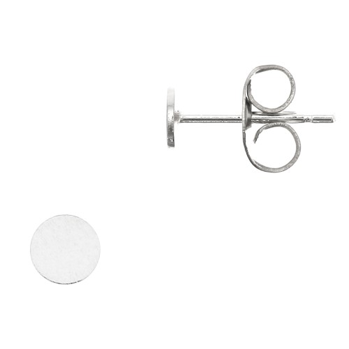 925 Sterling Silver Round earstuds for 4 mm cabochon x2