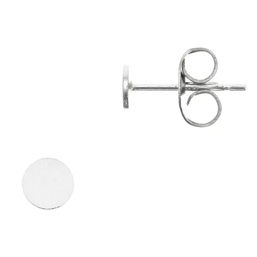 925 Sterling Silver Round earstuds for 4 mm cabochon x2