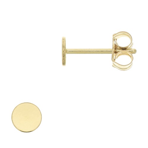 Round earstuds for 4mm cabochon - Gold filled x2