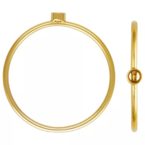 Fine ring with setting for 2.2 mm 1088 cabochon - Size 49 - Gold filled x1