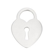 12x9mm Stainless steel padlock Heart charm x1|raw }}