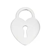 12x9mm Stainless steel padlock Heart charm x1